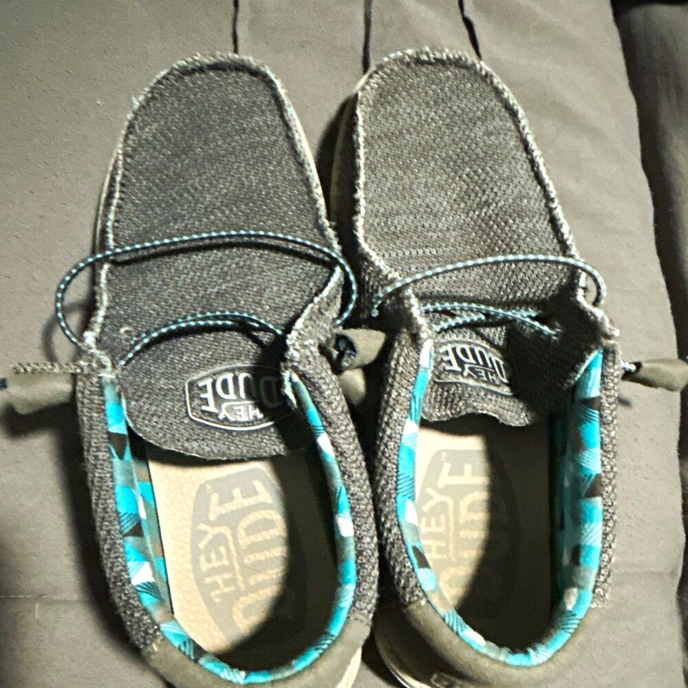 Hey Dude Wally Sox Men's Slip-On Casual Canvas Shoes Gray Blue US 10